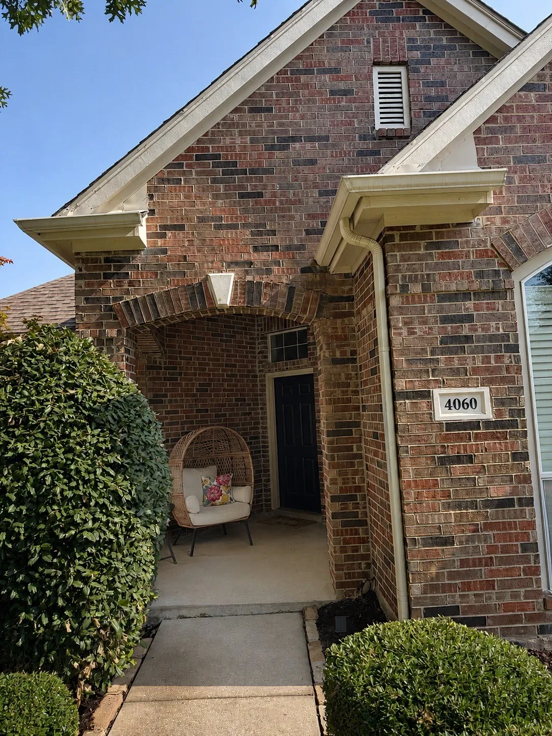 Cozy private front porch