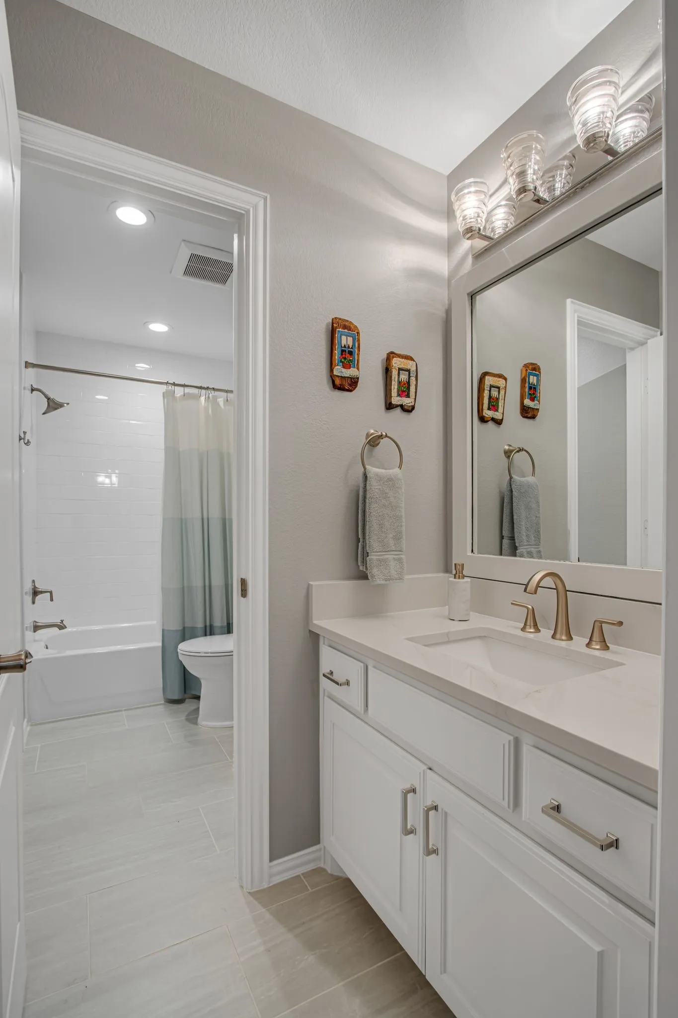 One of the upstairs secondary bathrooms.