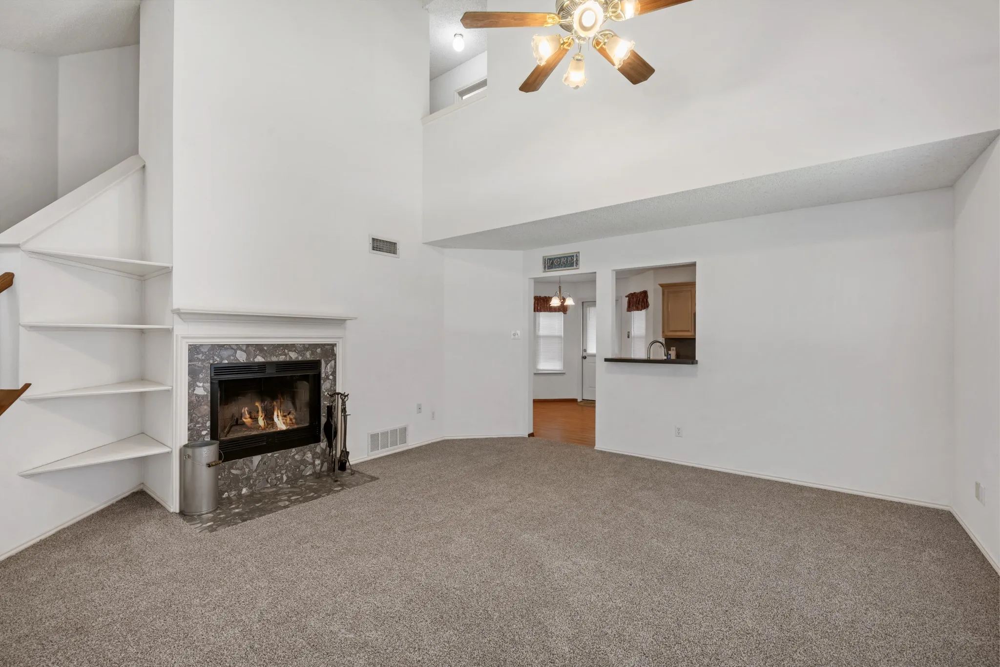 Pretty fireplace with built-ins to showcase your treasures.