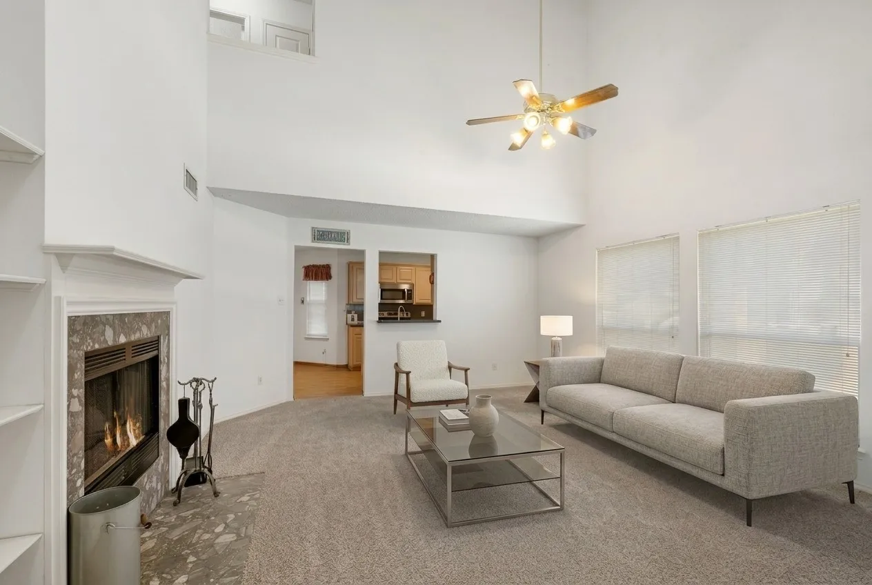 Soaring ceilings greet you upon entering the home!