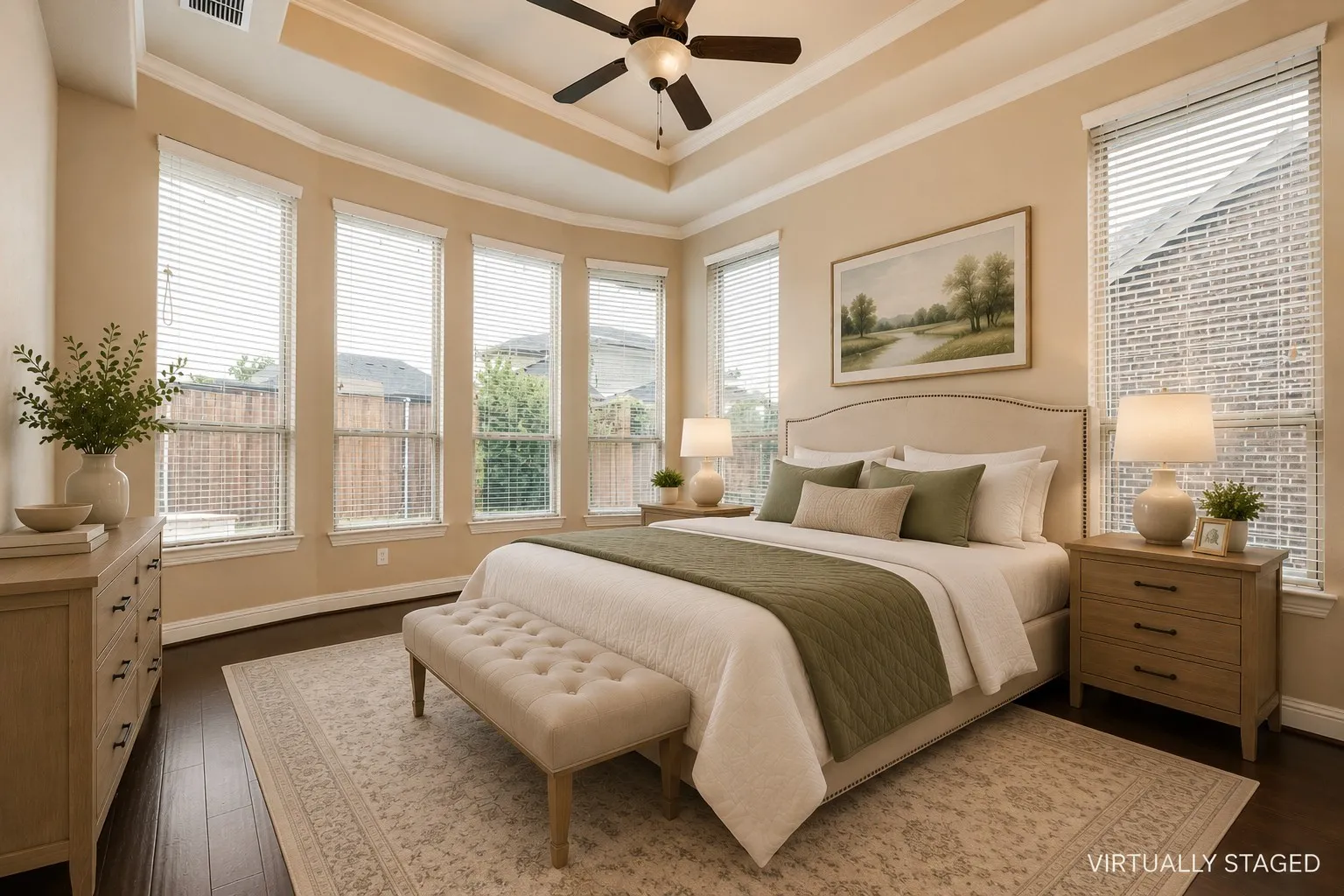 Primary bedroom - virtually staged