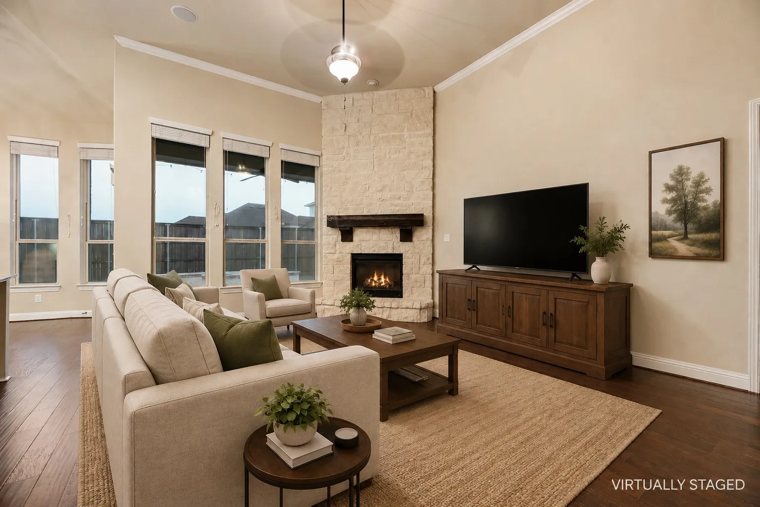 Living room - virtually staged