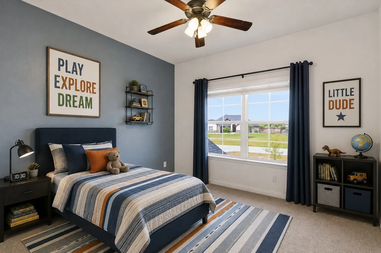 Virtually staged bedroom