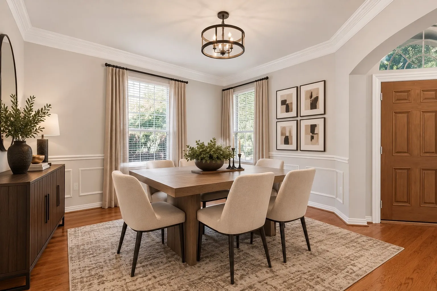 Enhanced photo of formal dining room