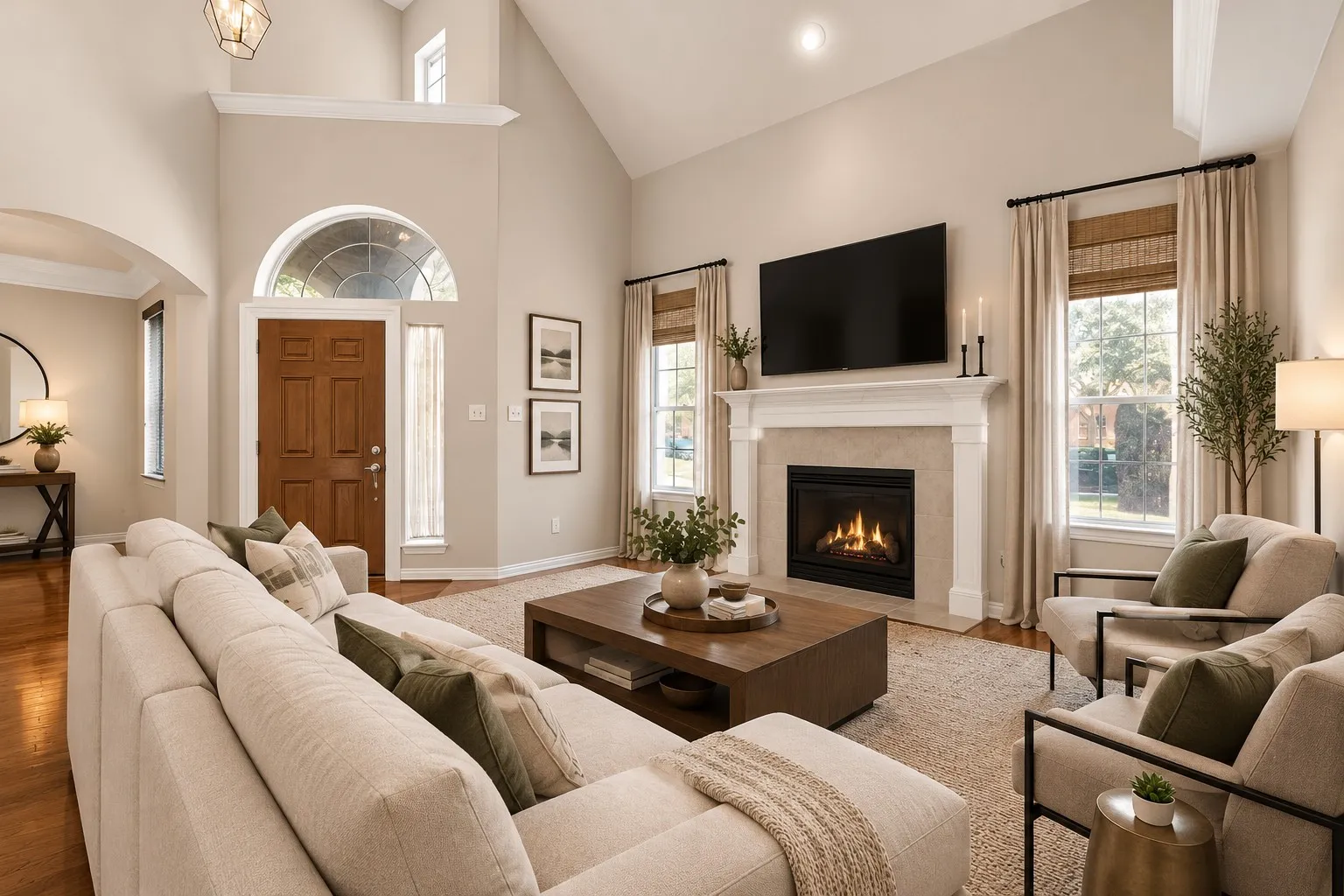 Enhanced photo of living room with plenty of space