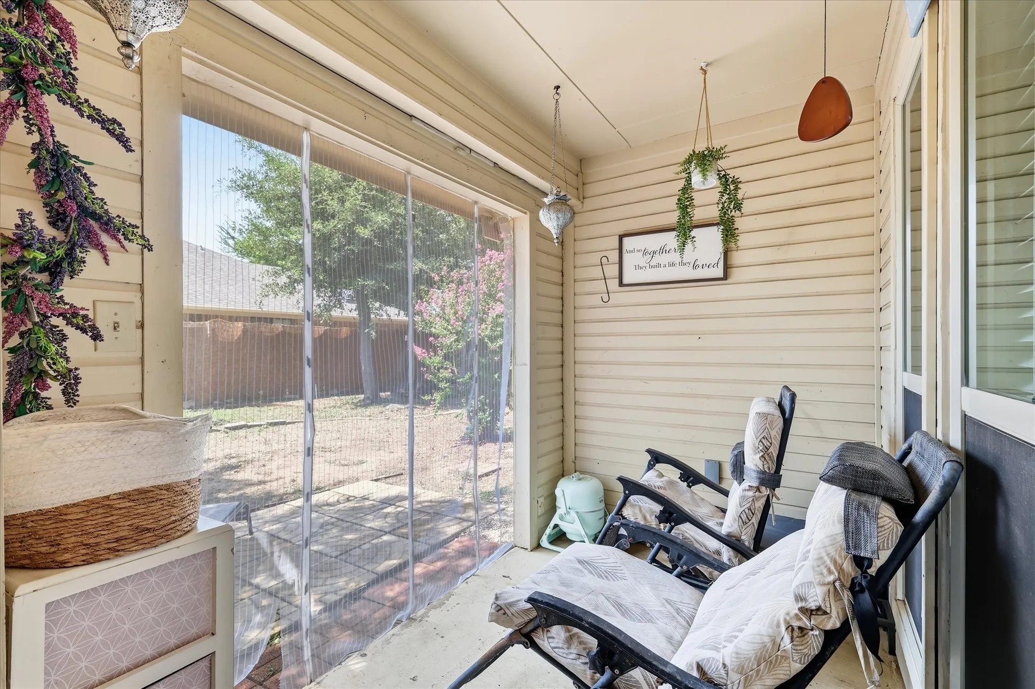 Two separate covered patios to unwind in.