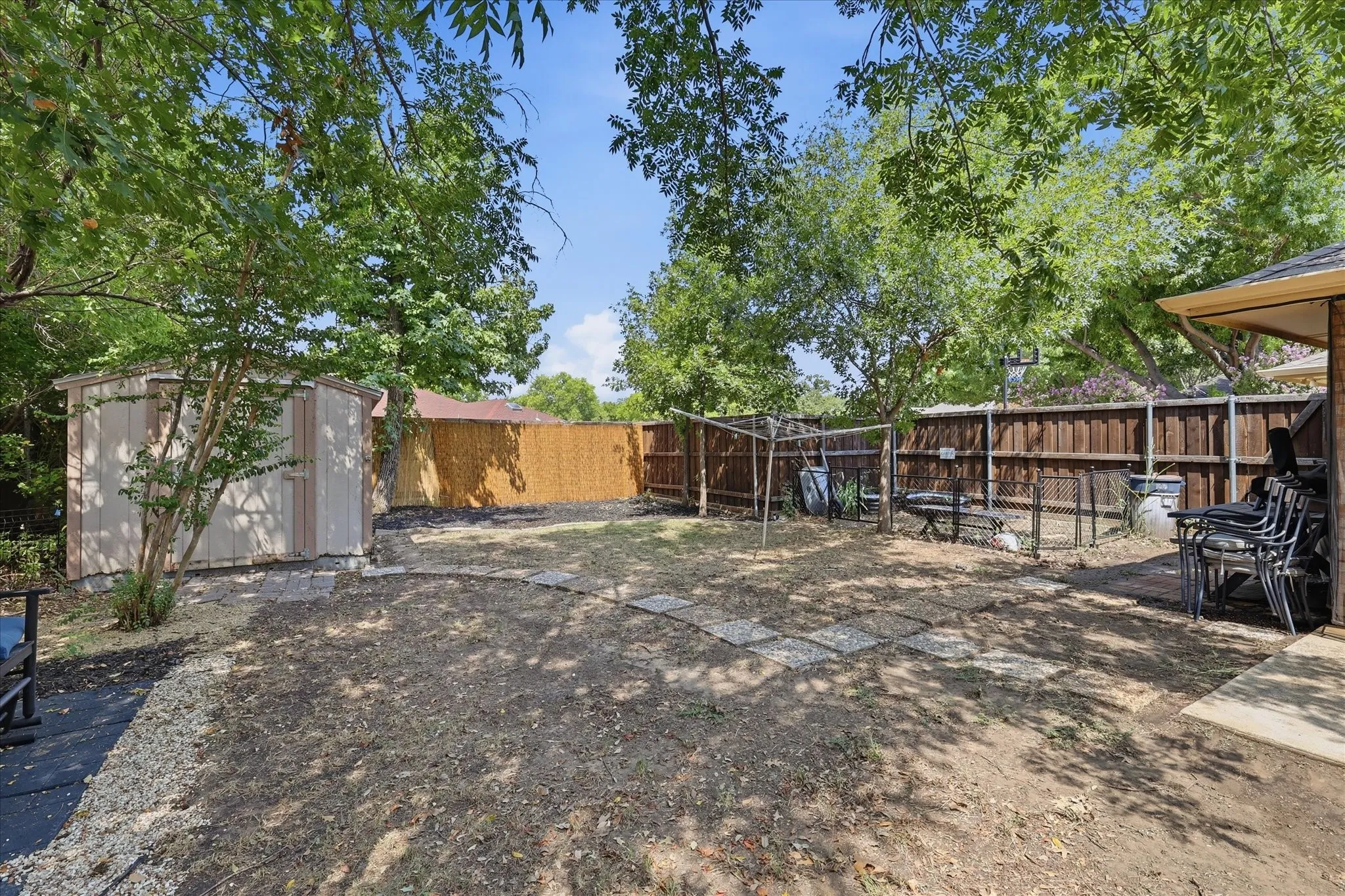 Corner lot with big backyard.