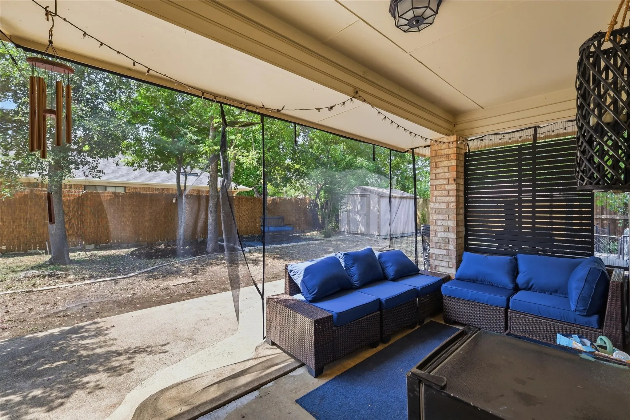 Covered patio area.