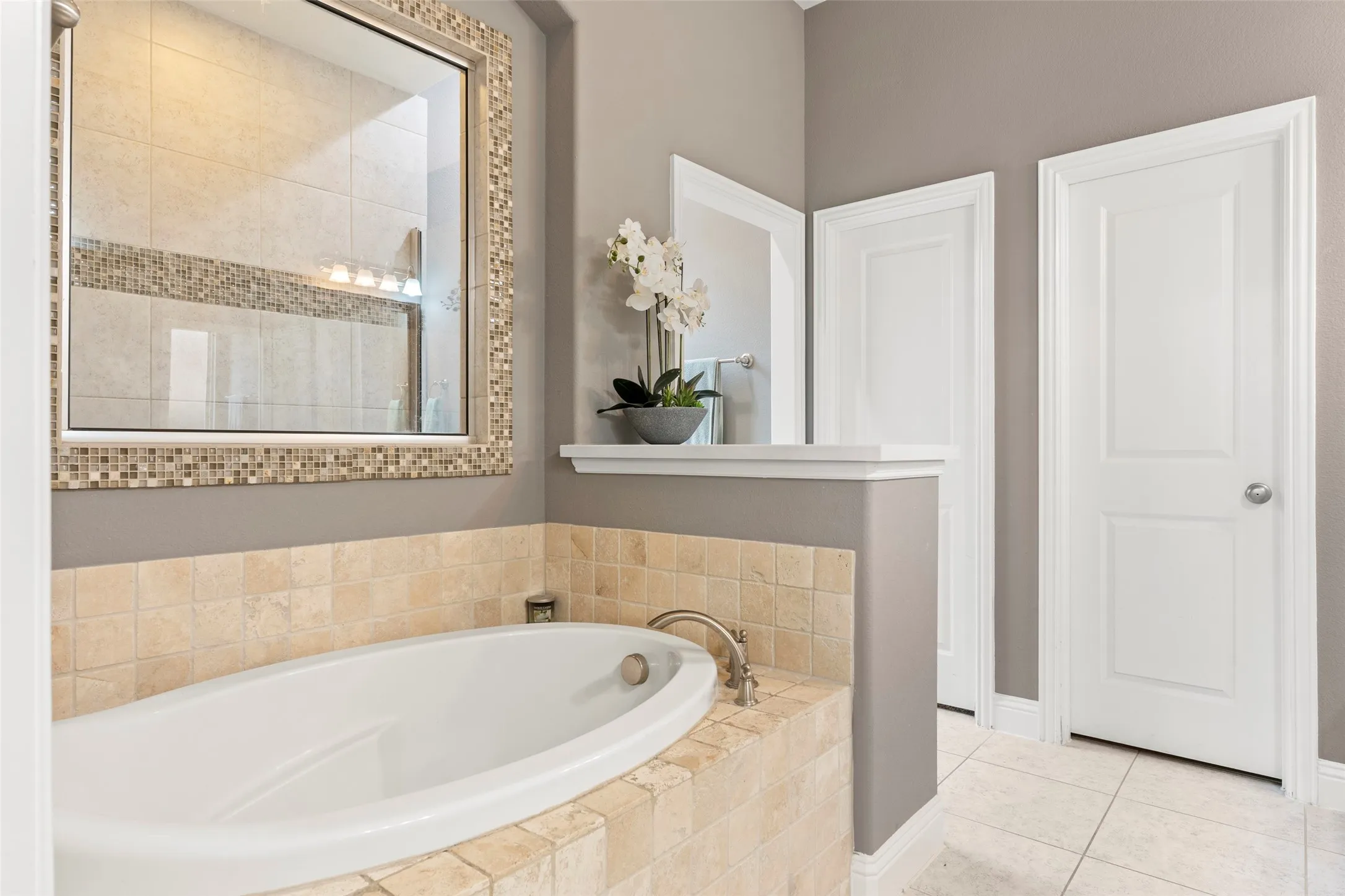 Large shower and separate tub