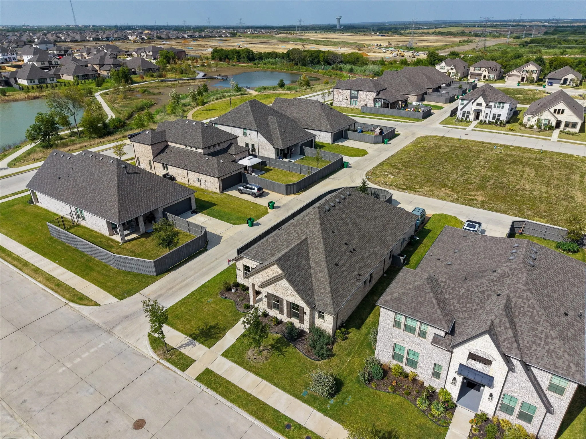  Aerial view showcasing the established neighborhood layout and surrounding homes.