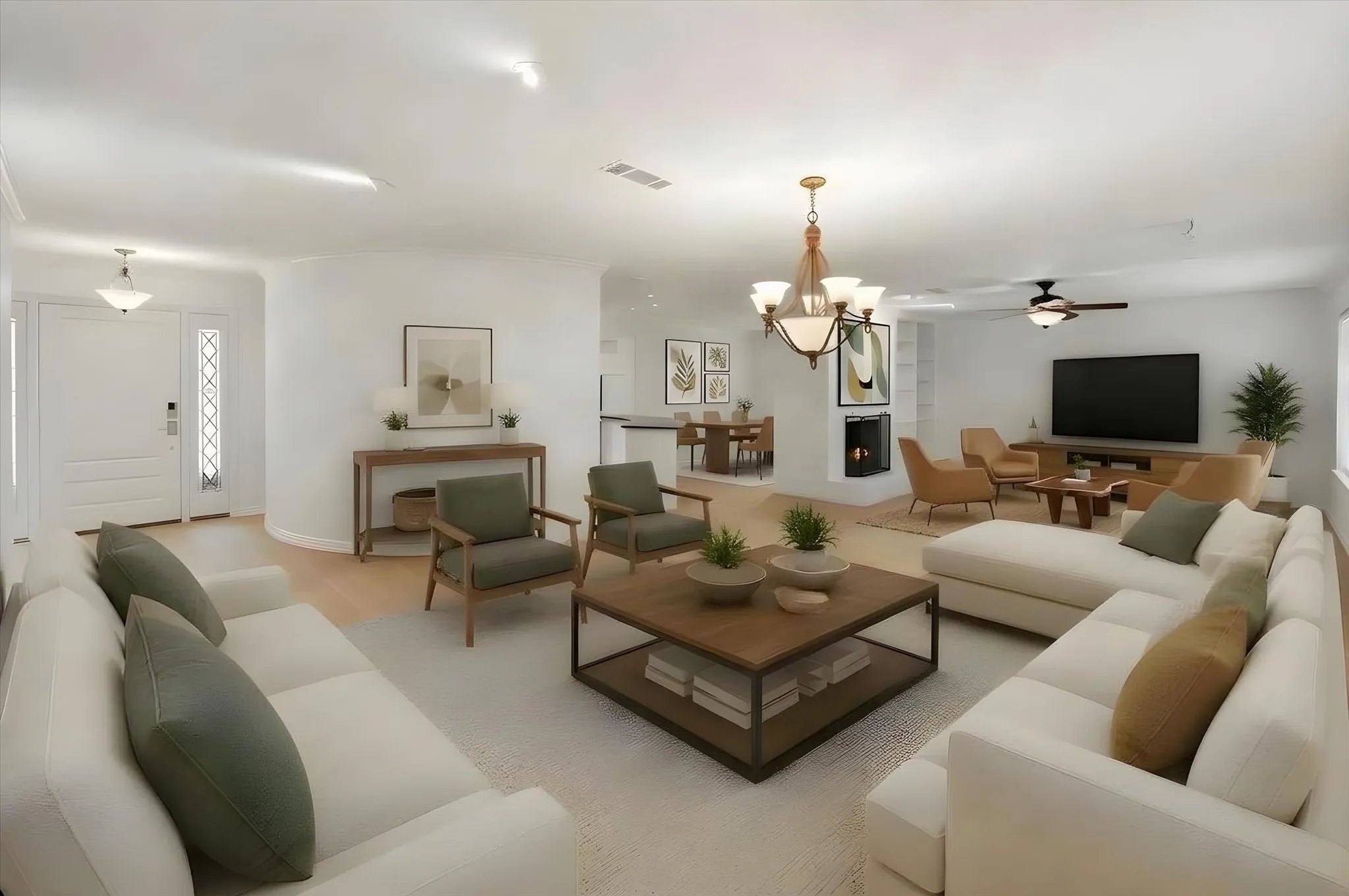 Living room with virtual staging.