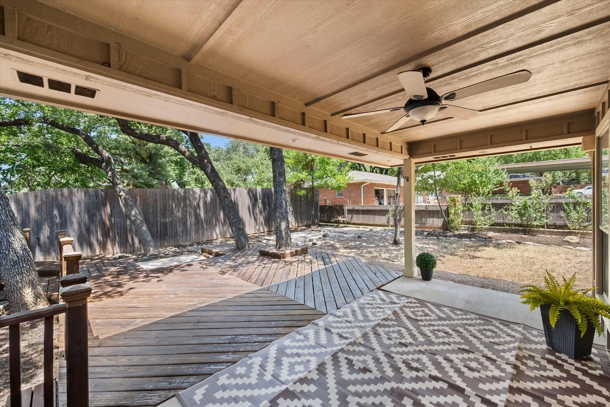 Covered patio just off the family room.