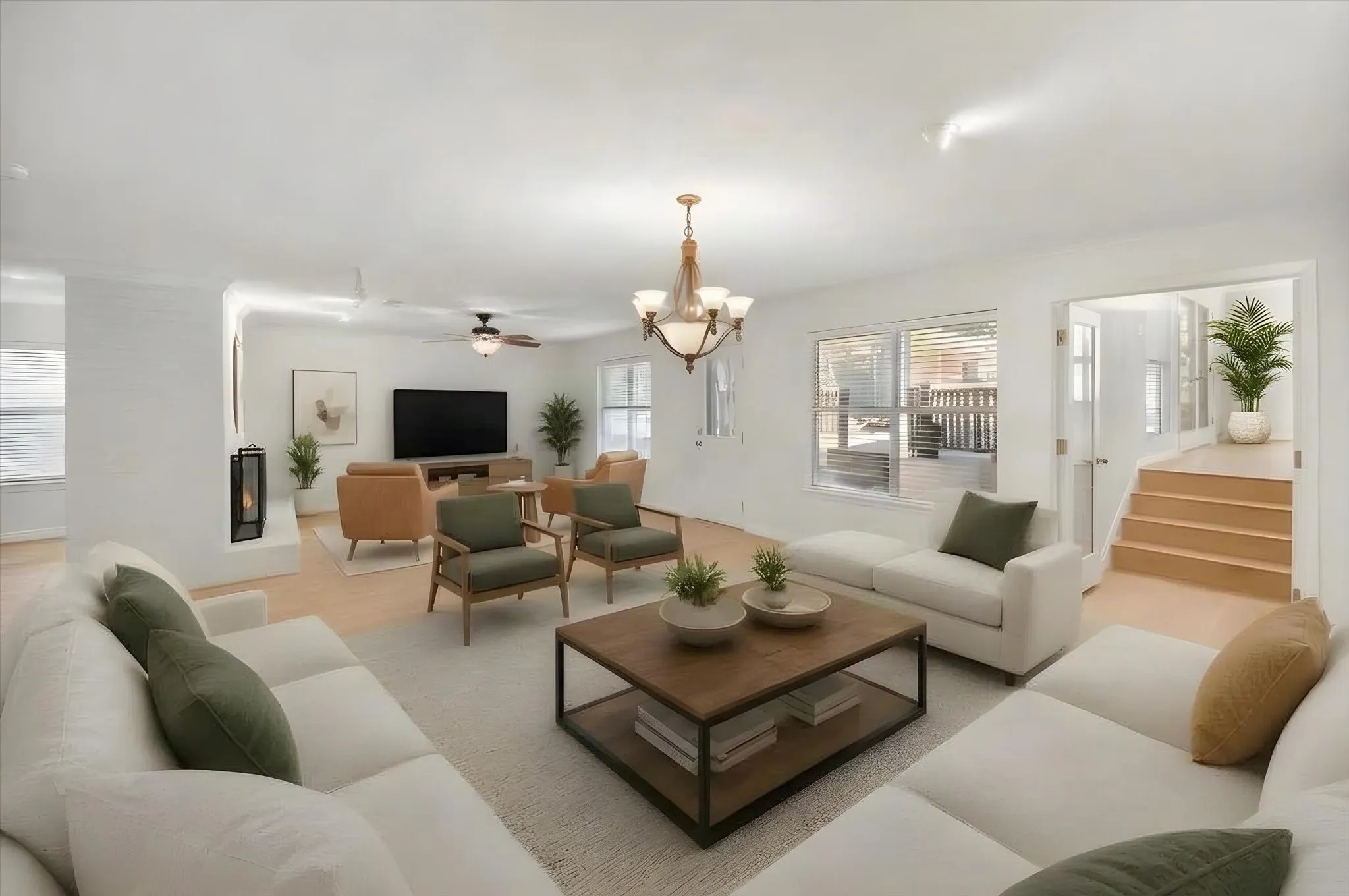 Living room with virtual staging.