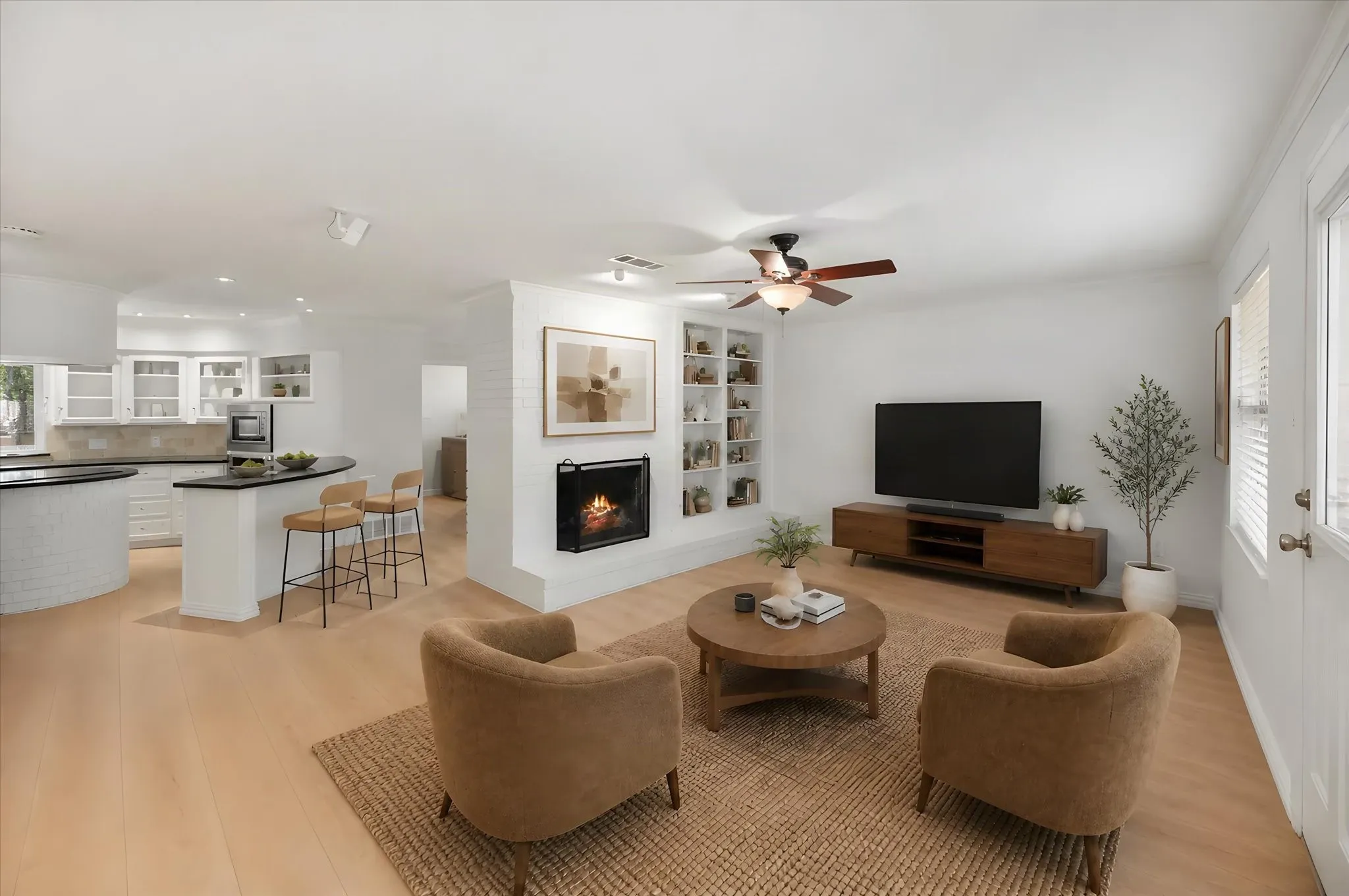 Living room with virtual staging.