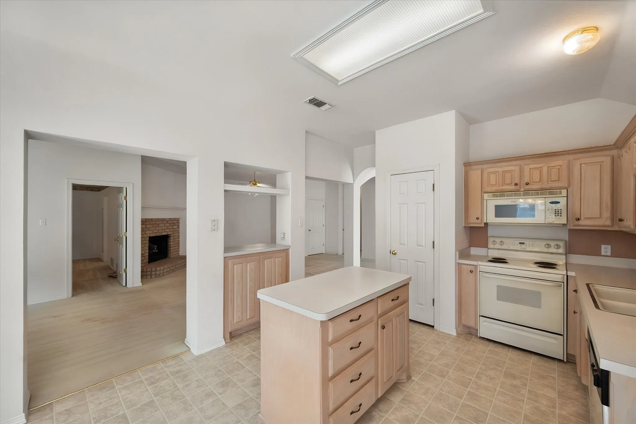 View from kitchen to flex space