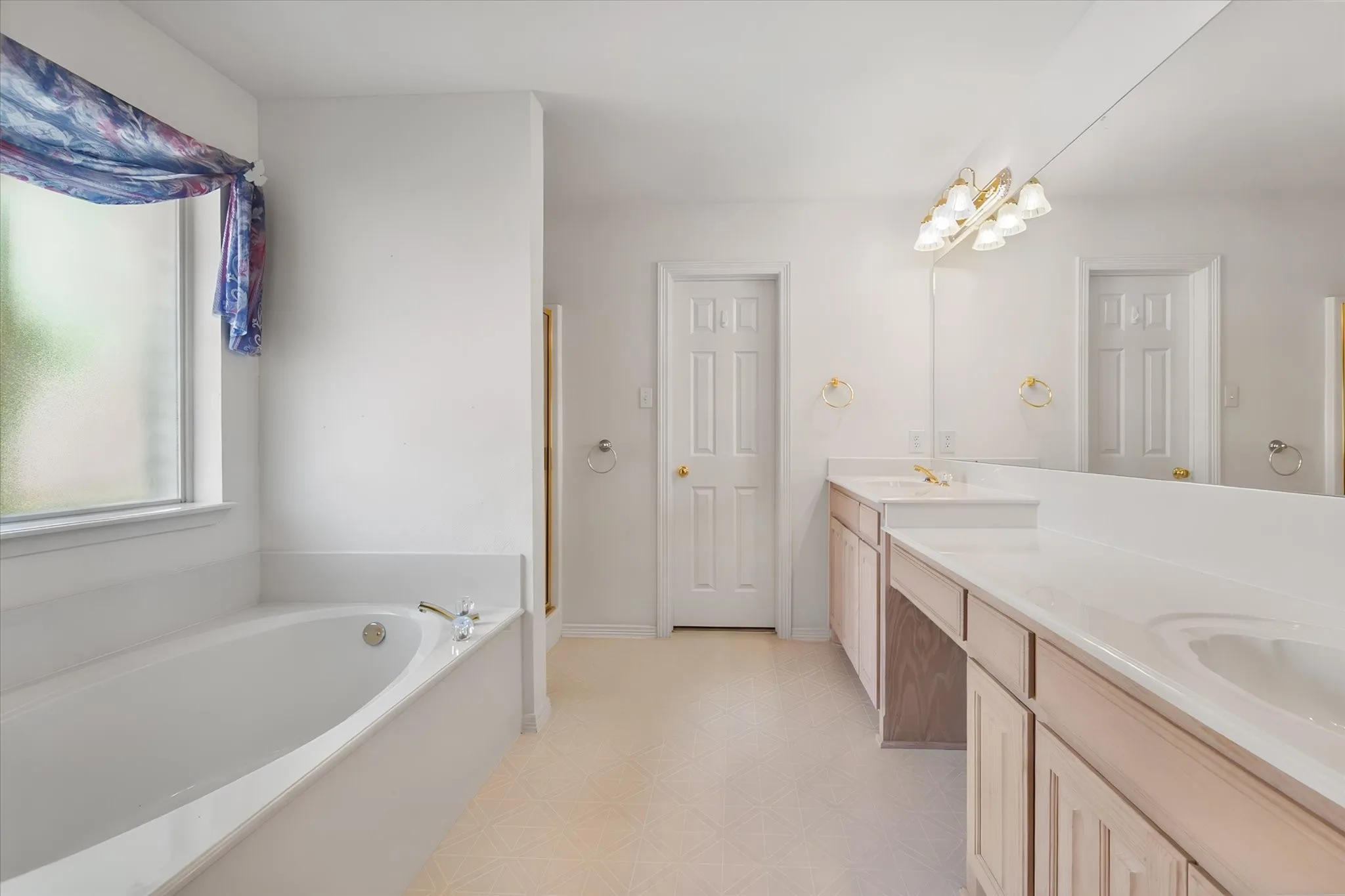 Primary Bathroom with Separate Shower and Commode Area