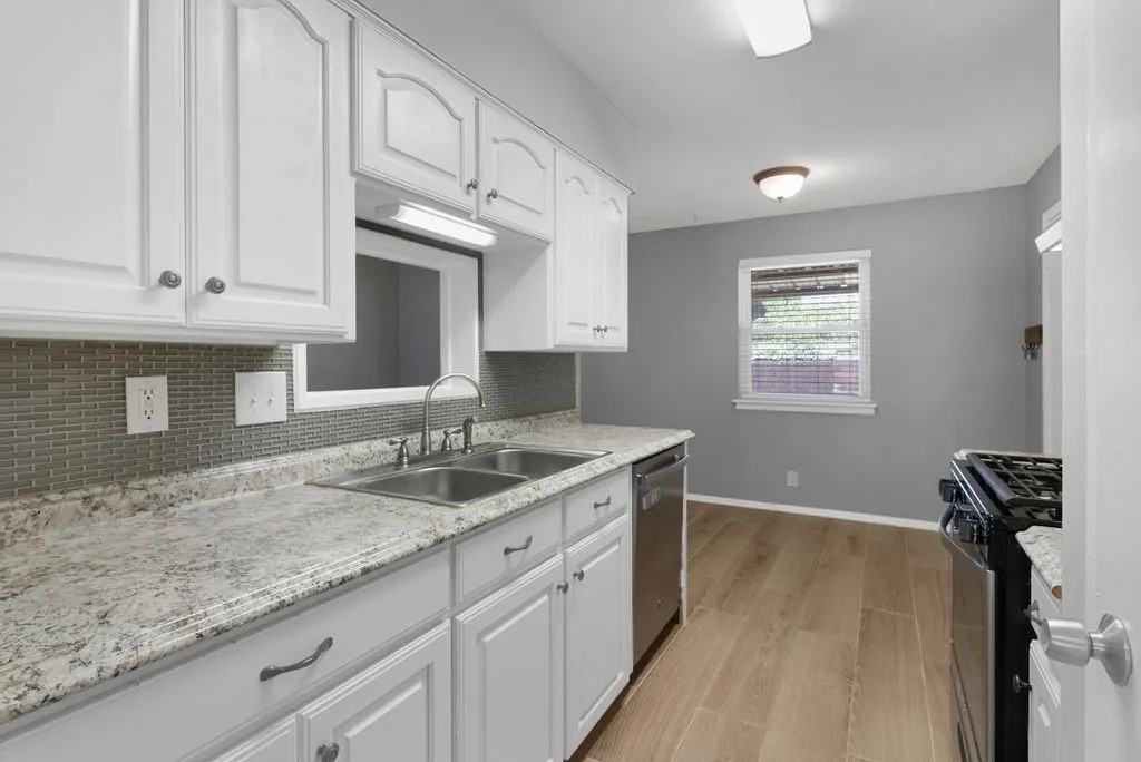 Sink area overlooking living room.