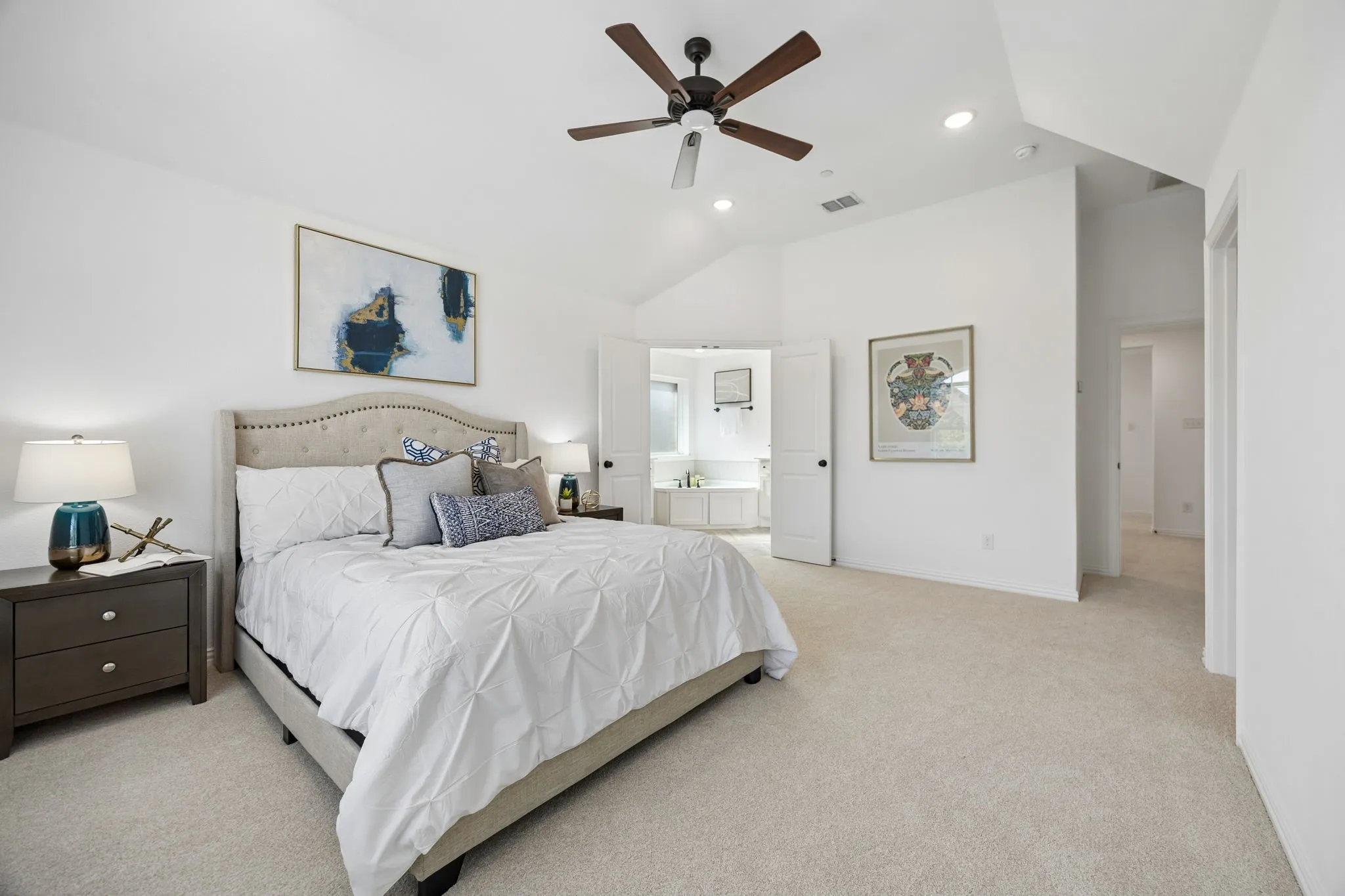 Second floor secluded primary bedroom