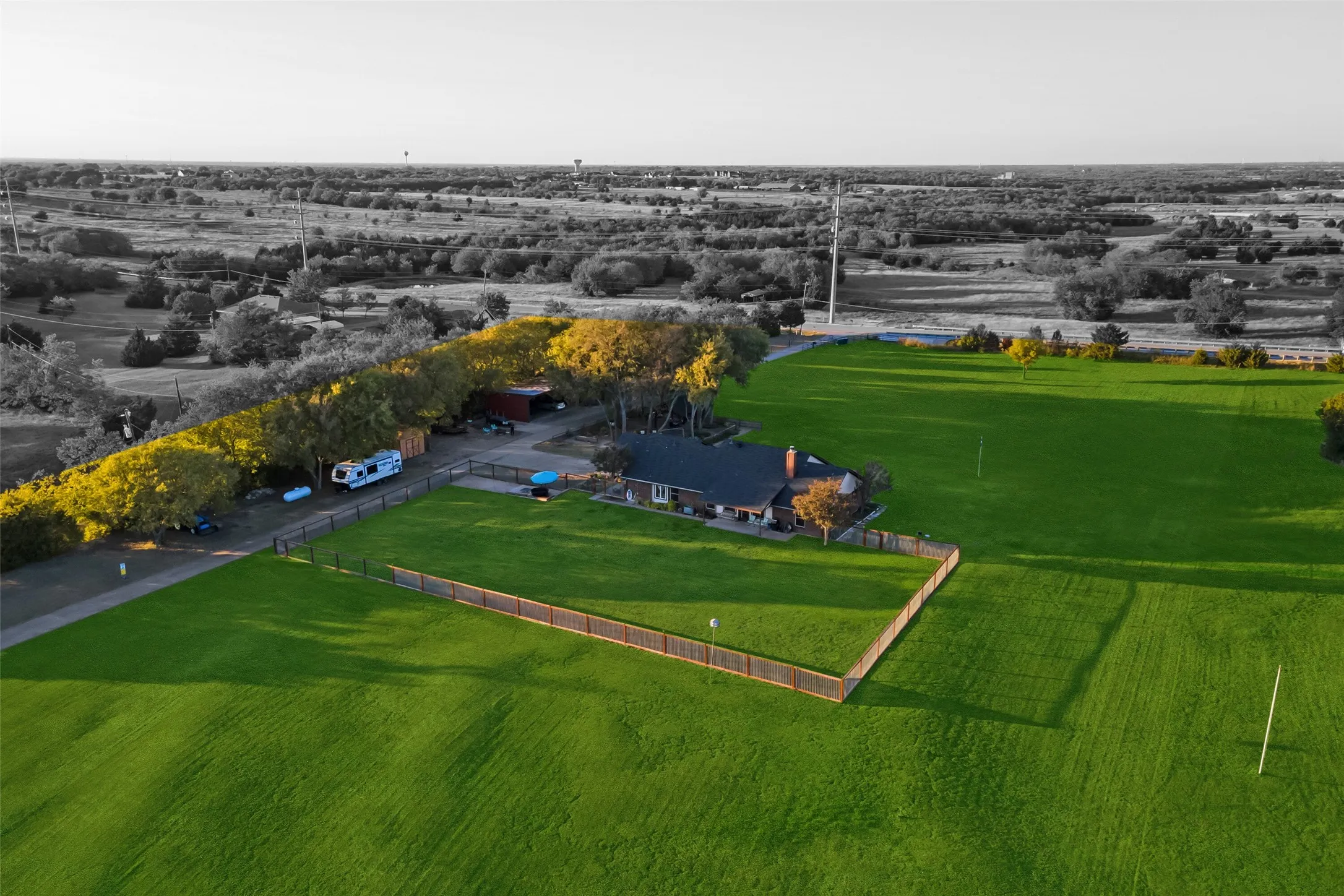  View of the big backyard of the front home.