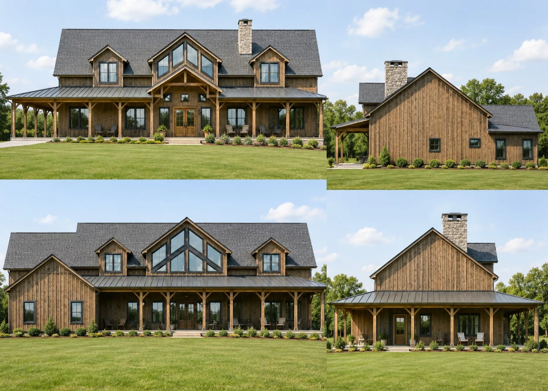 Virtual Rendering of Another floor plan option 4: Property Exterior Documentation. Presenting multiple elevation views of the property's exterior