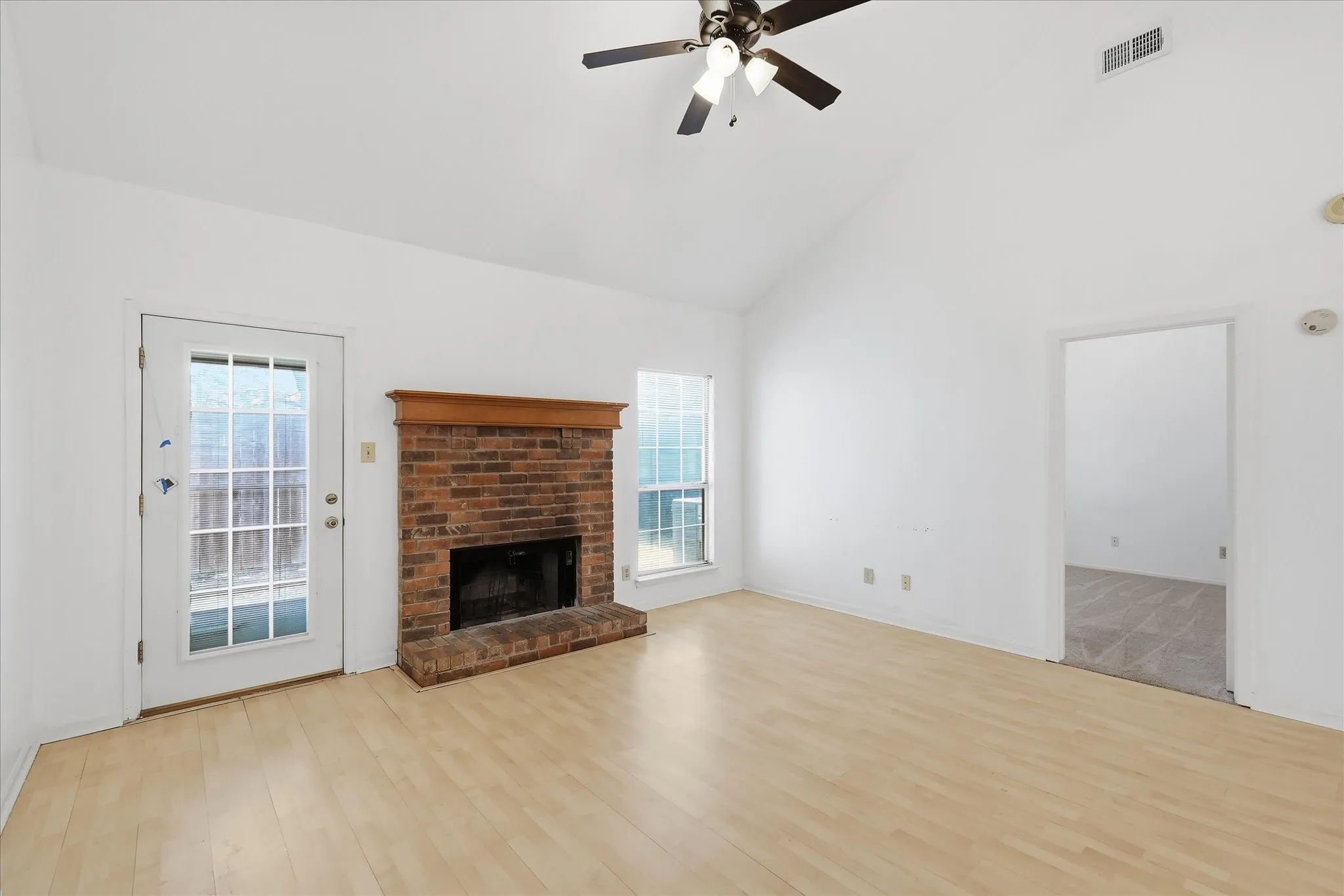 Wood floor in living area