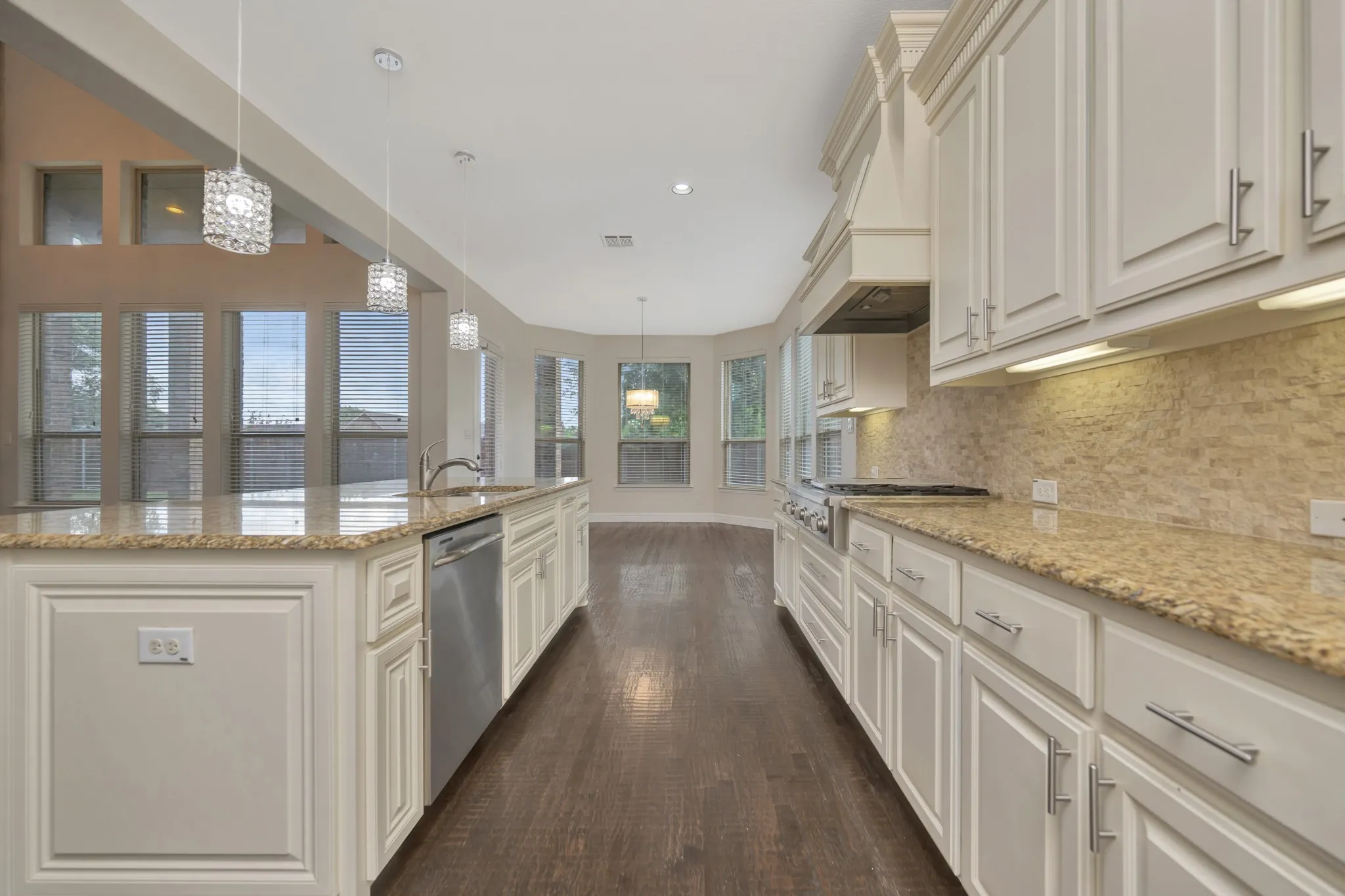 View from Kitchen to Breakfast and Living rooms.