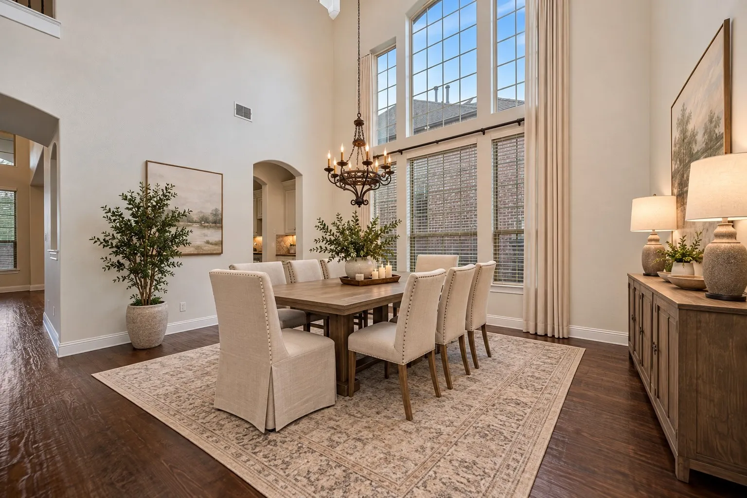 Virtual Staged Holiday Hosting in this gorgeous 2 story Dining Room!
