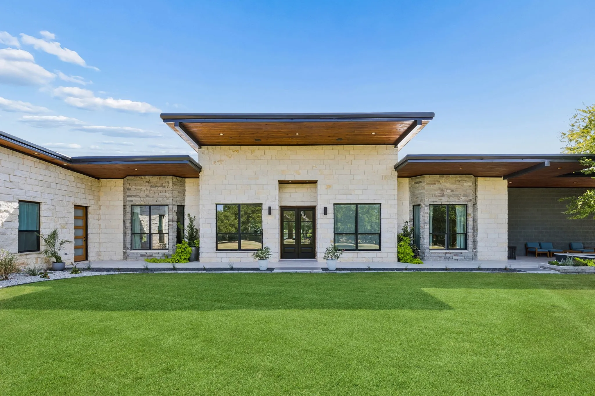 View of back patio on main house