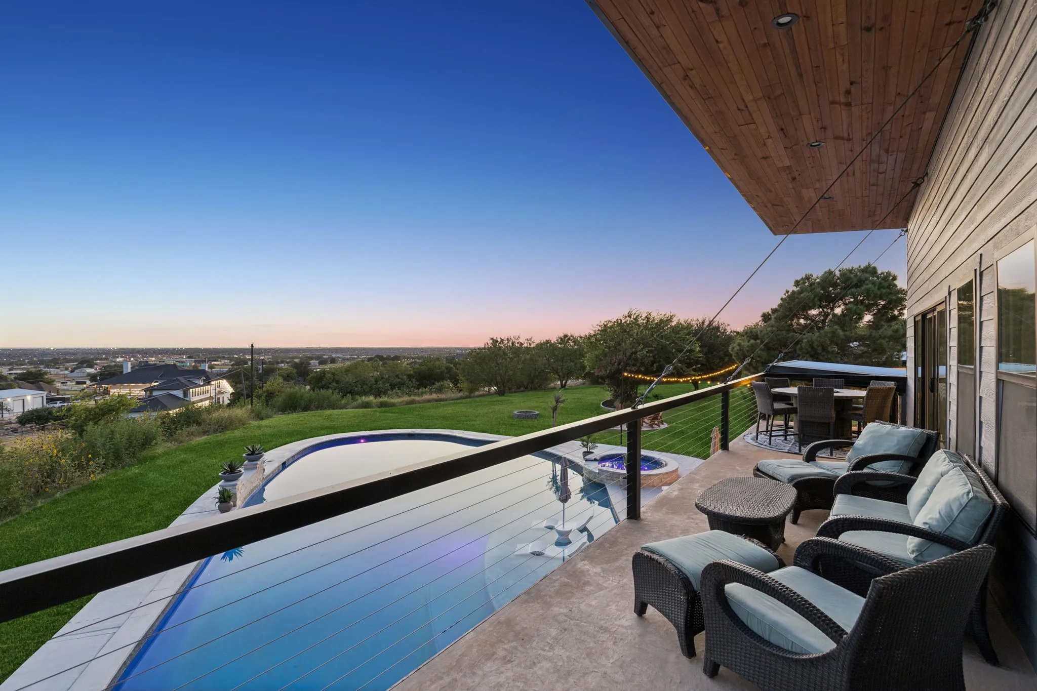 Stunning views from pool house balcony