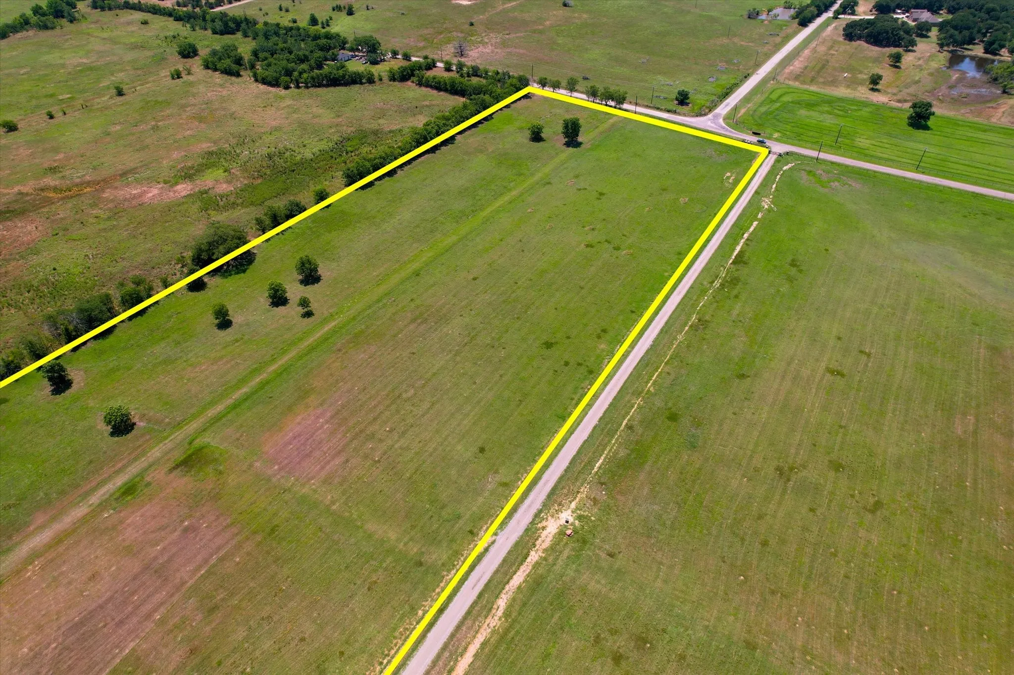 Expansive rural acreage featuring gently rolling pastureland with mature tree specimens scattered throughout