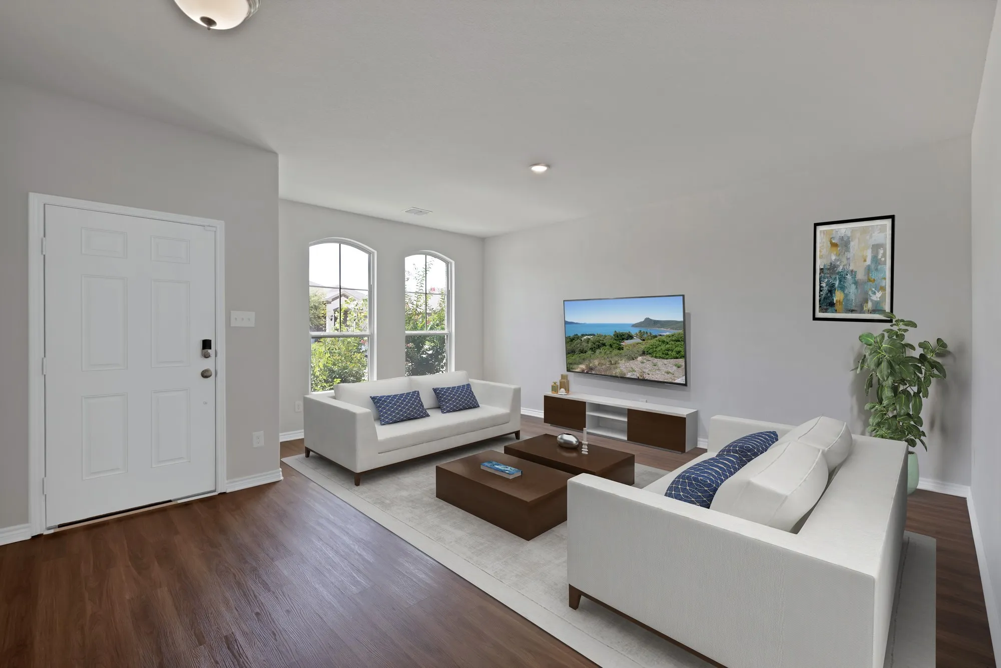 Living area featuring wood finished floors