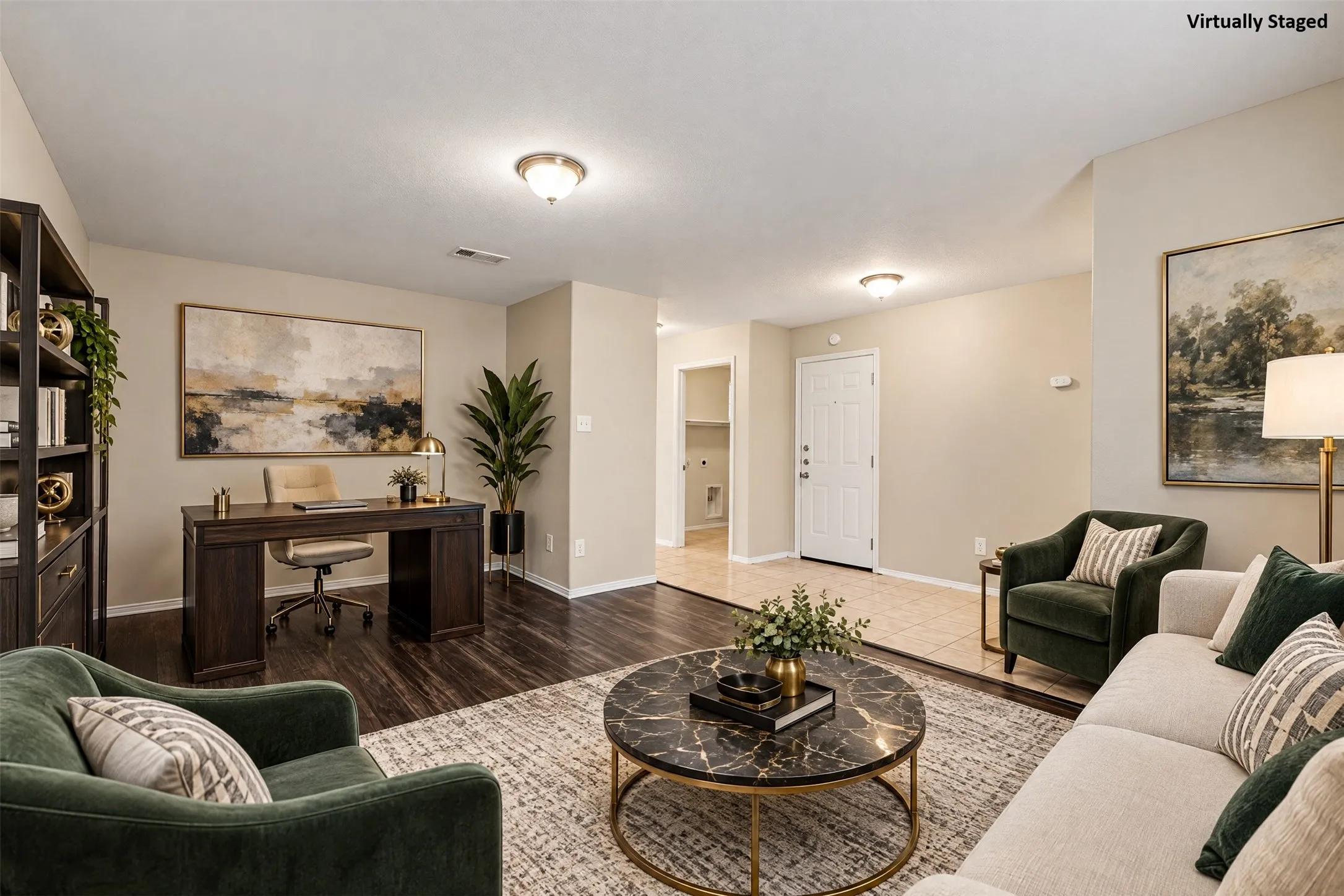 Virtually Staged separate formal living room by the front entry.