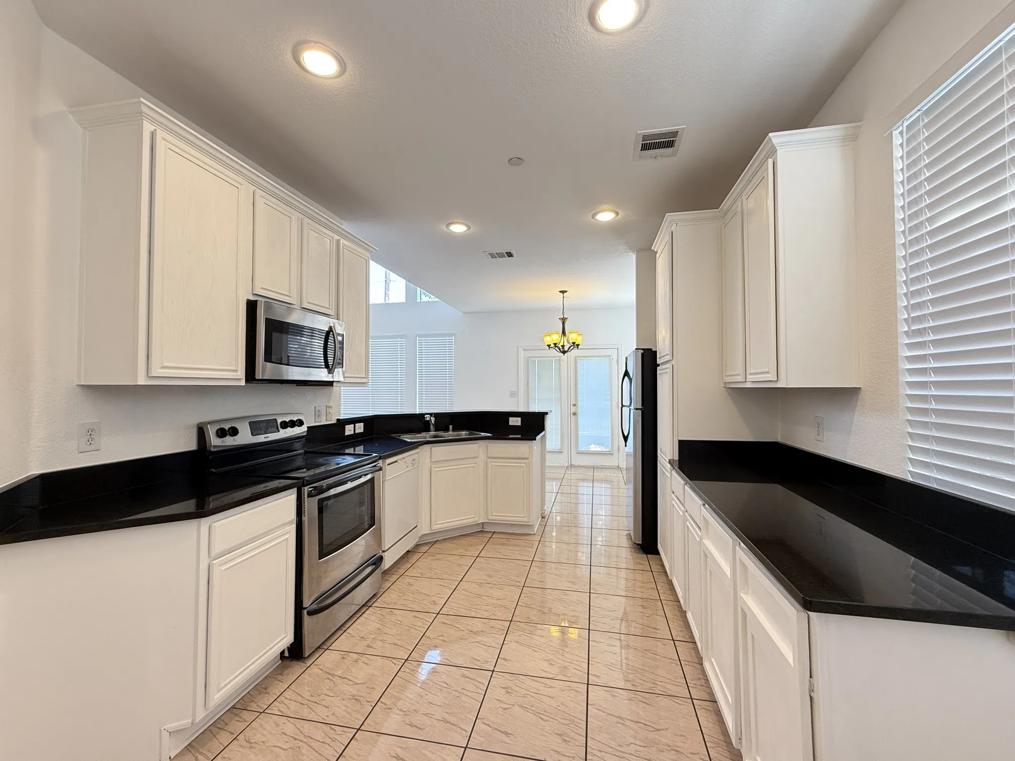 Kitchen with granite countertops