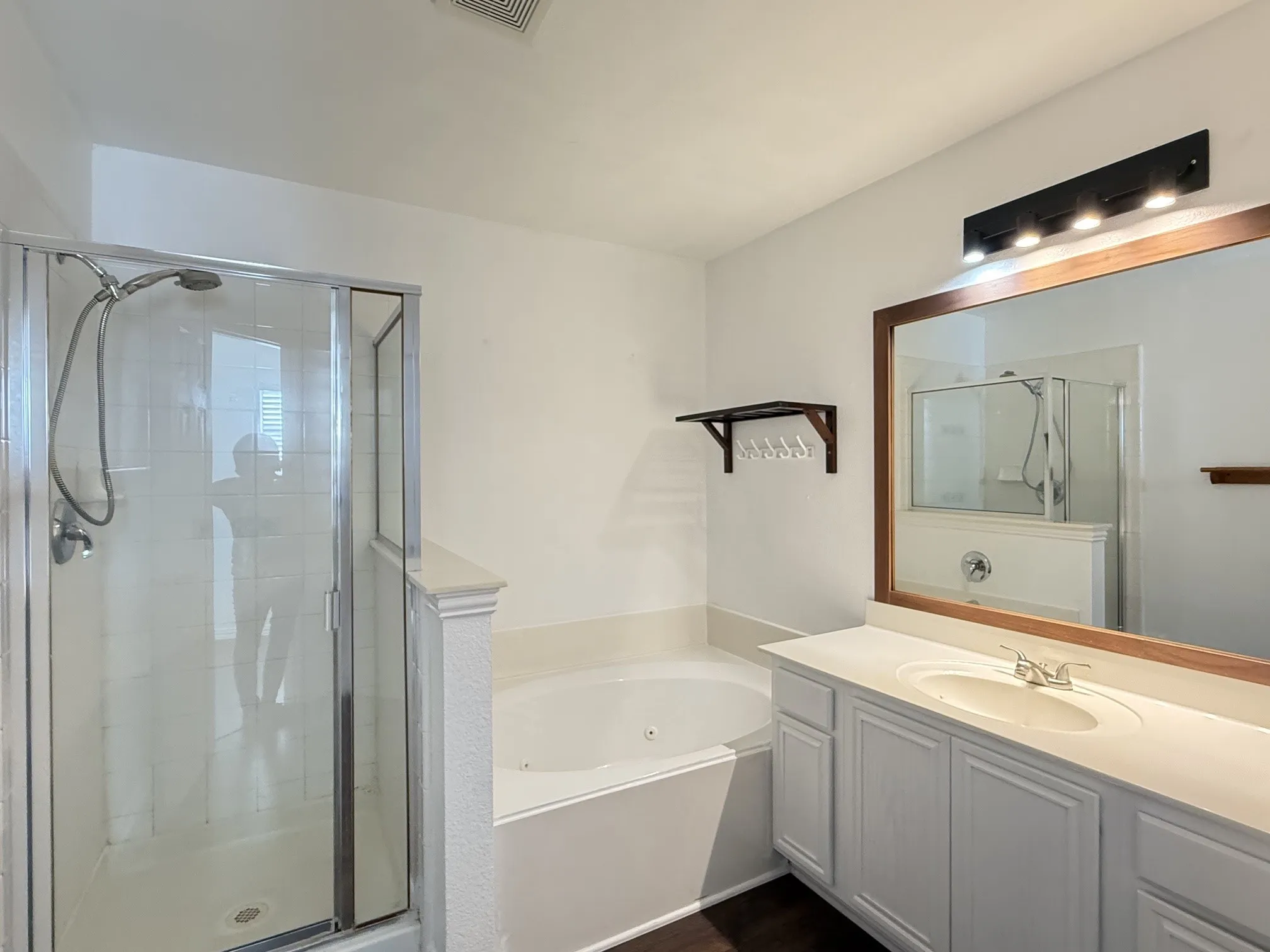 Master bath with separate shower