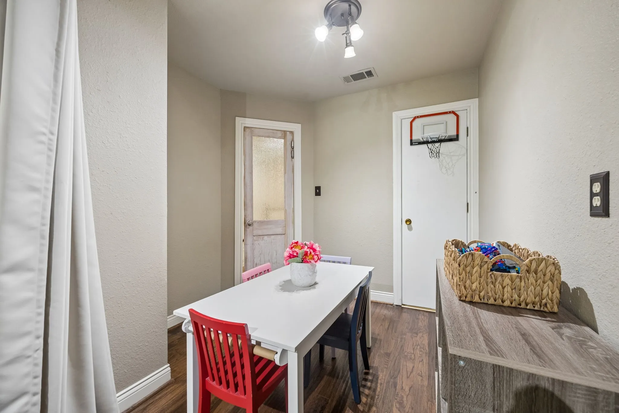 flex space off the game room for crafts or play.