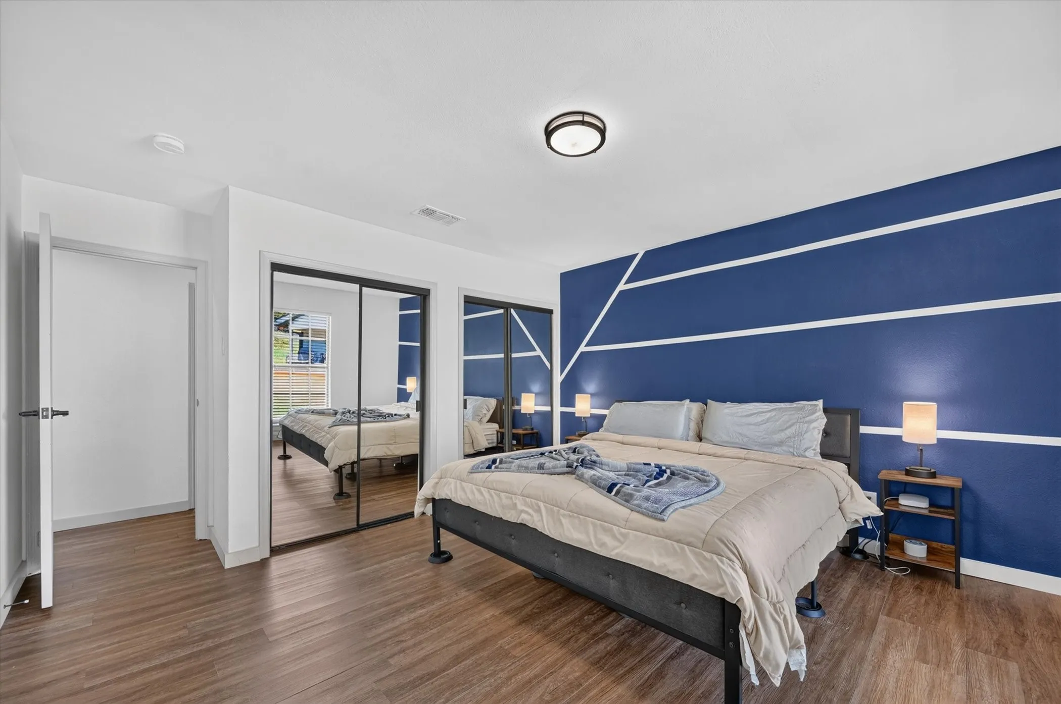 Wood-finish flooring throughout