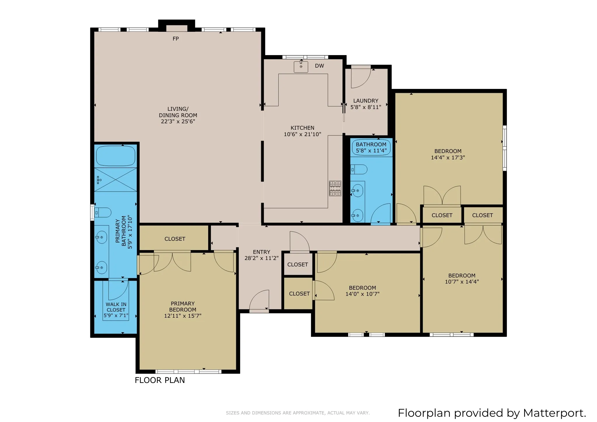 Floorplan of 1 story ranch style