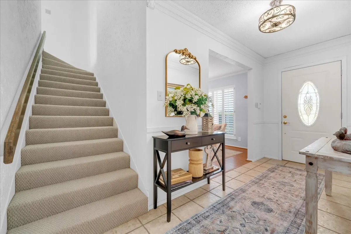 Entryway and stairs.