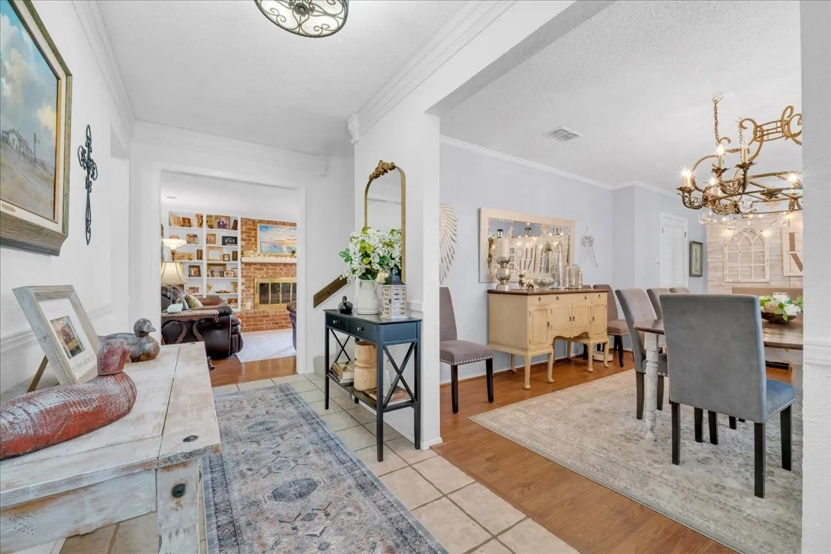 Living and dining areas.
