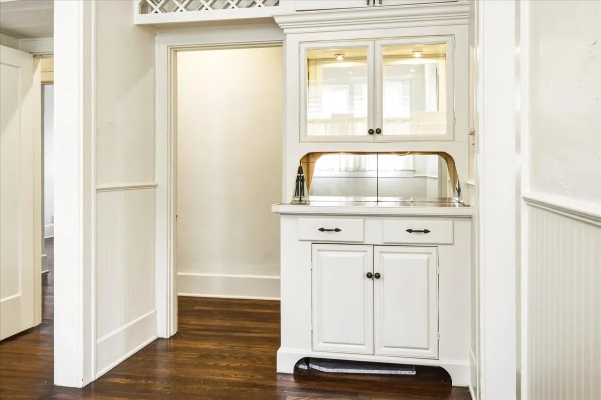 Built in hutch in breakfast room.