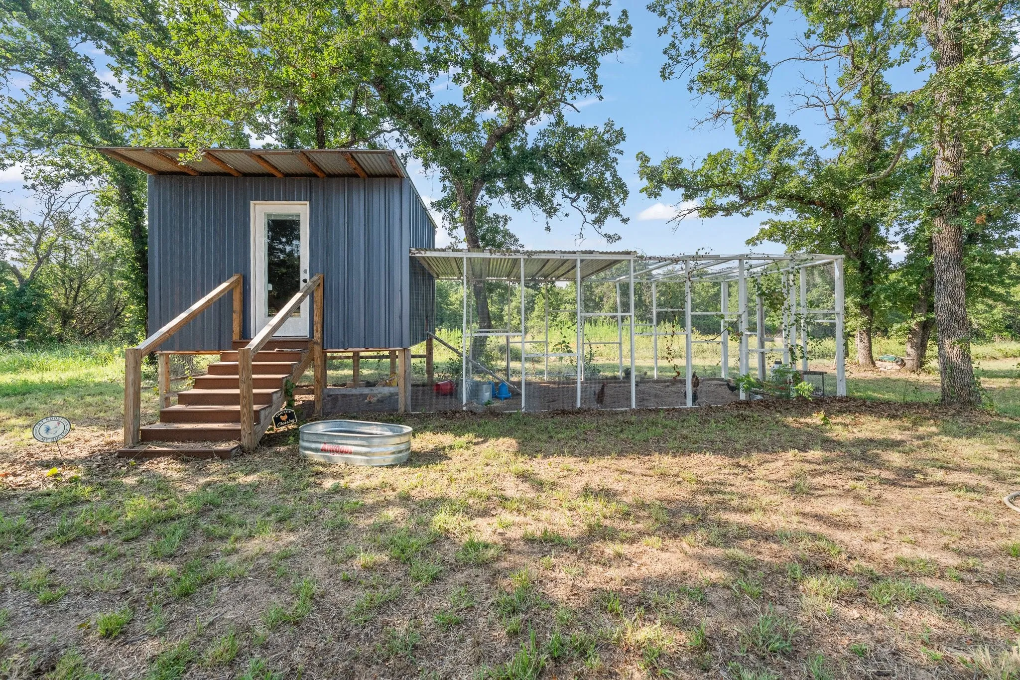 Large chicken coop with attached run