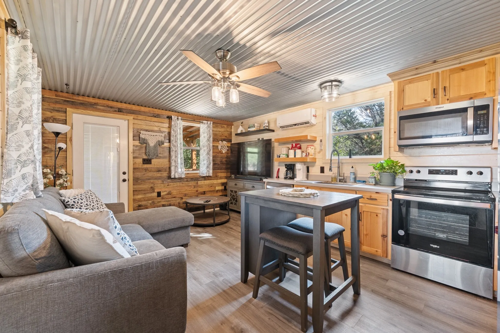 Separate in-law quarters living room and kitchen