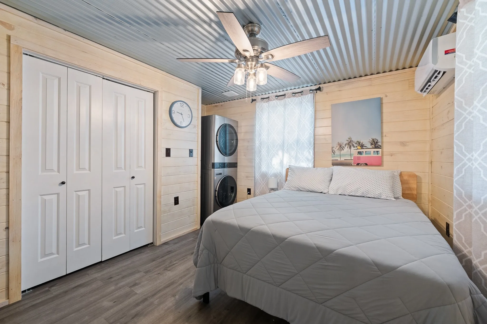 Separate in-law quarters bedroom, bathroom, and washer/dryer