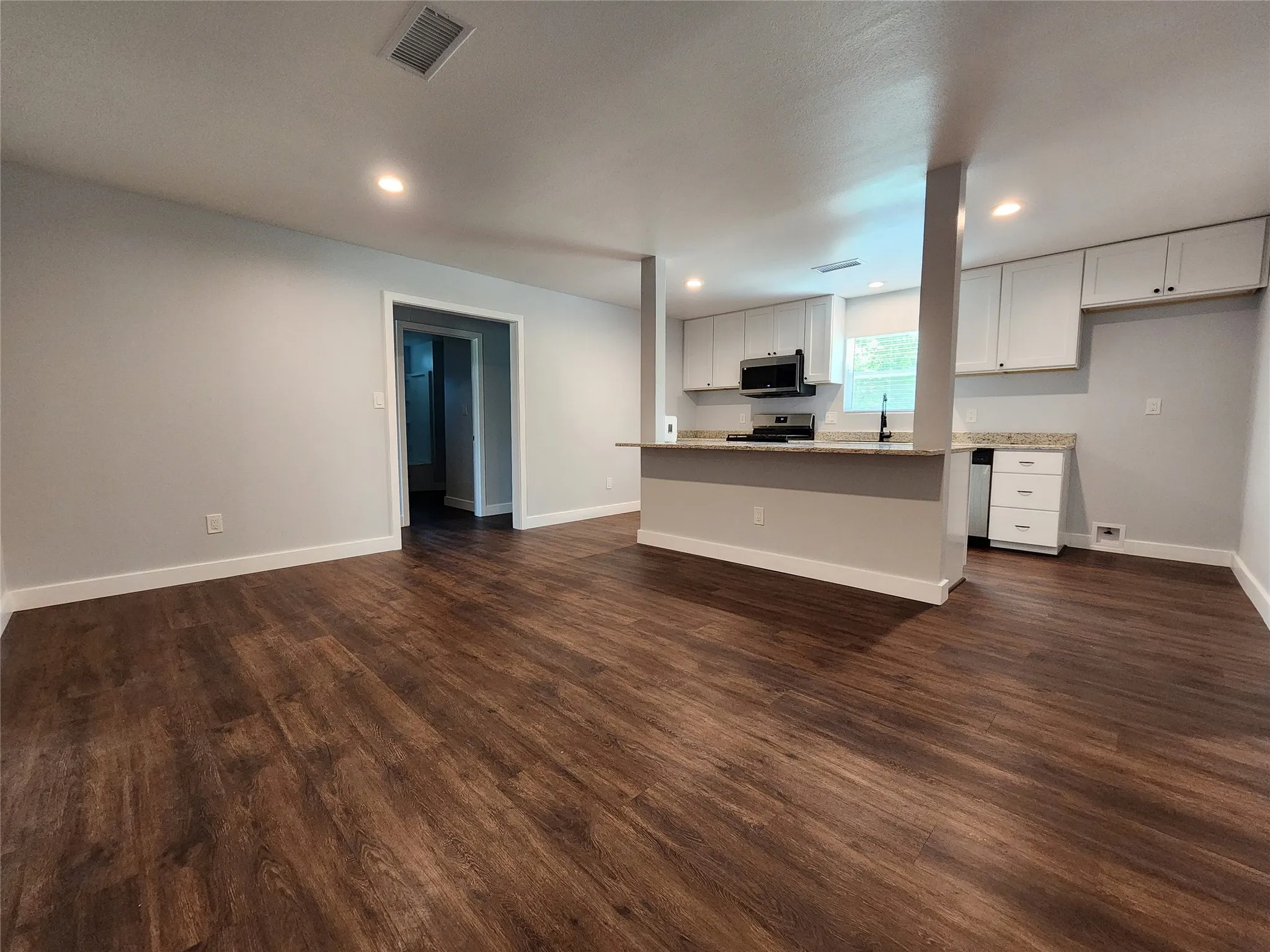 Open-concept kitchen and dining area