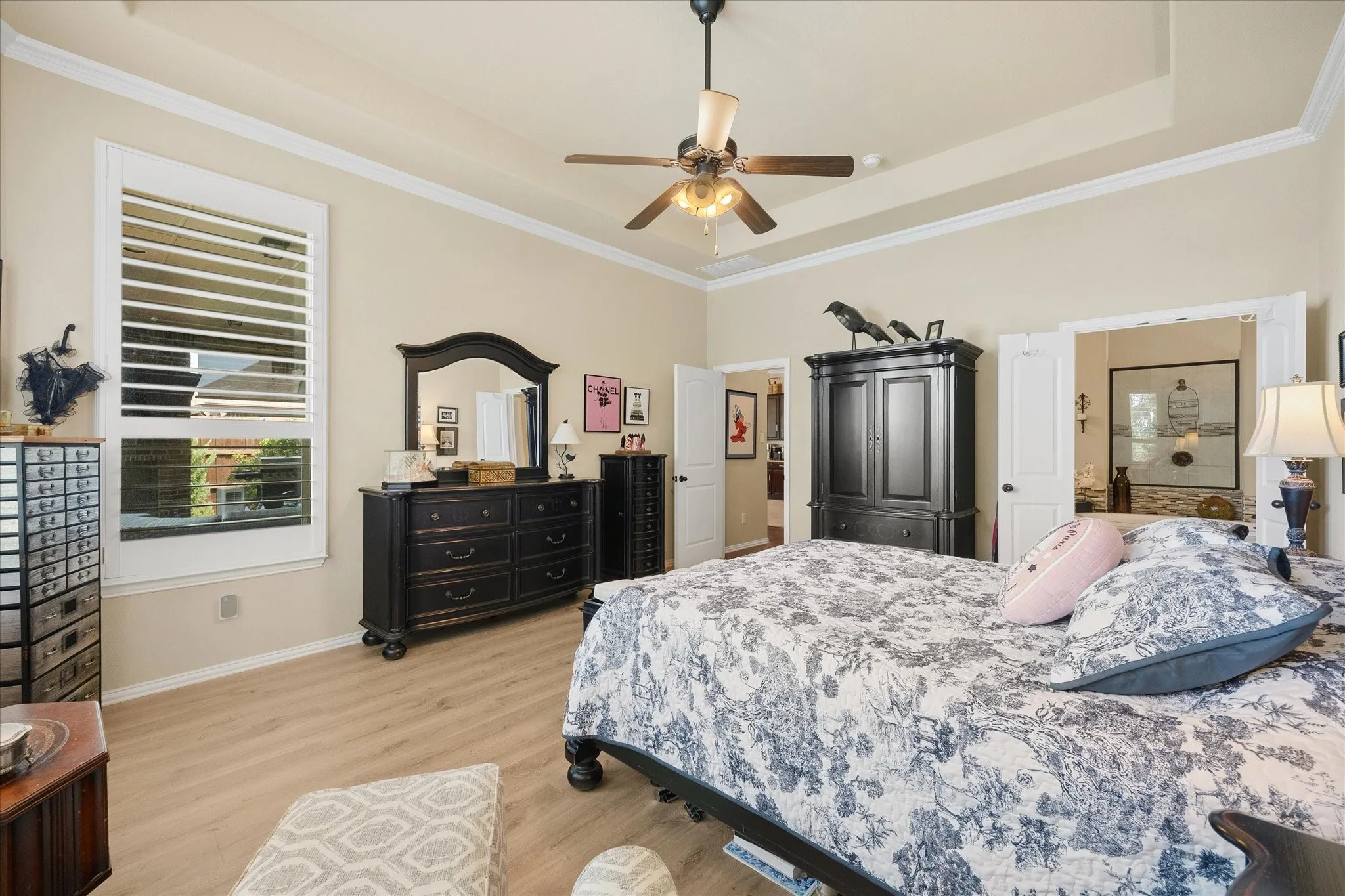 Master bedroom opens onto spa style master bath