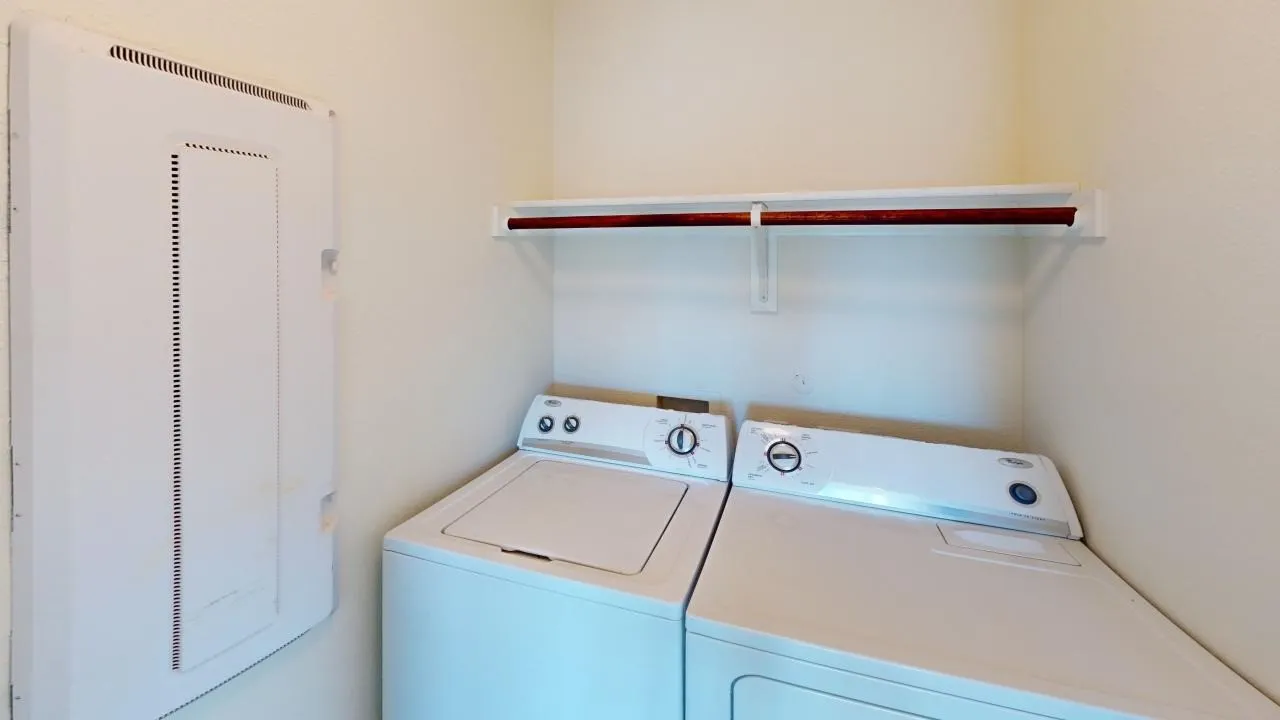 Built-in shelf with hanging rod