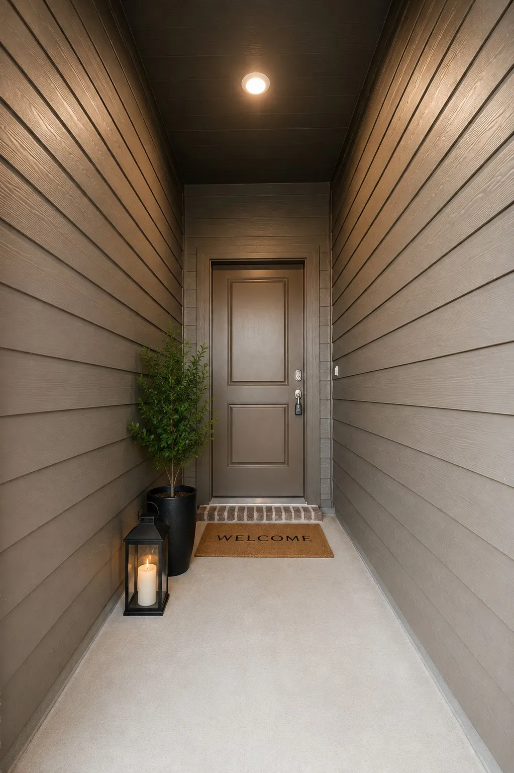 Inviting covered entry way.