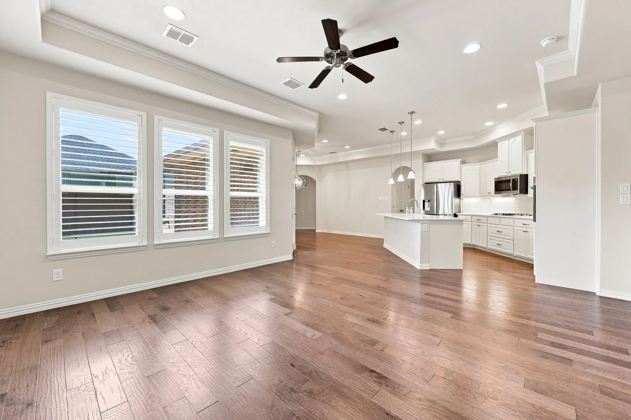 Living room and kitchen open floor plan
