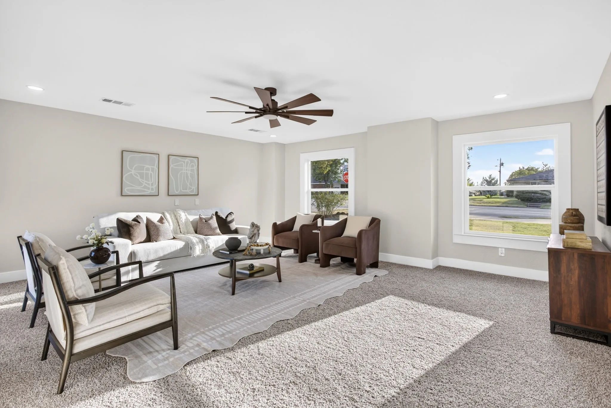 HUGE family room - the perfect space to hang out. New carpet, lighting, etc.