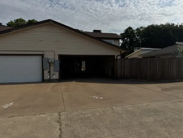 Rear entrance with security lights